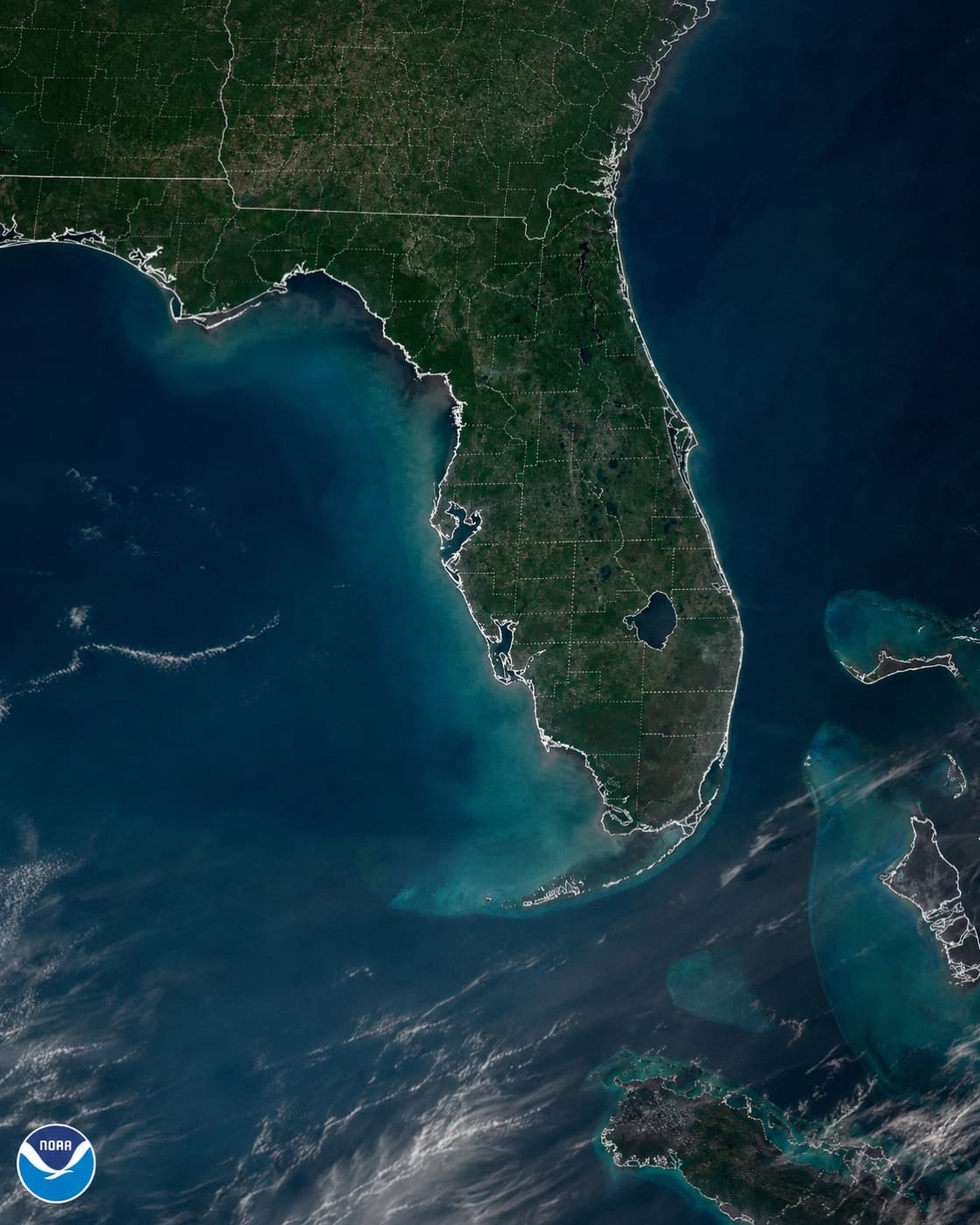 Satellite view of Florida showing X5 Construction's statewide service area